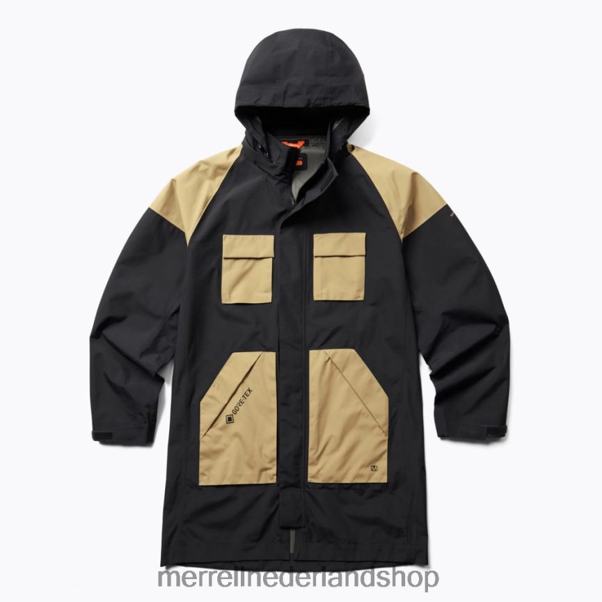 Merrell Heren 4FFP6T796 gore-tex parka met cargozak (jmf26677-010) kleren zwart