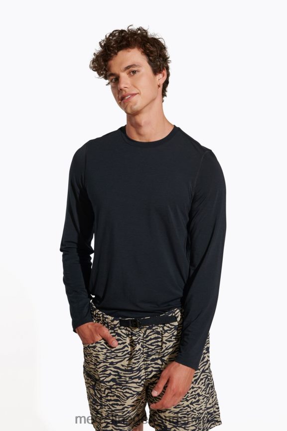 Merrell Heren 4FFP6T336 dagelijks T-shirt met lange mouwen en tencel (jmf26597-010) kleren zwart