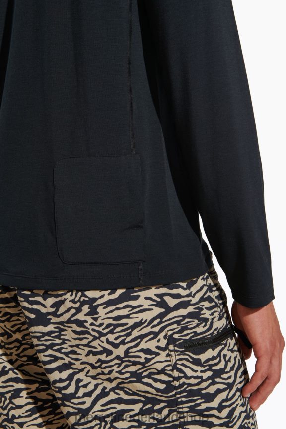 Merrell Heren 4FFP6T336 dagelijks T-shirt met lange mouwen en tencel (jmf26597-010) kleren zwart