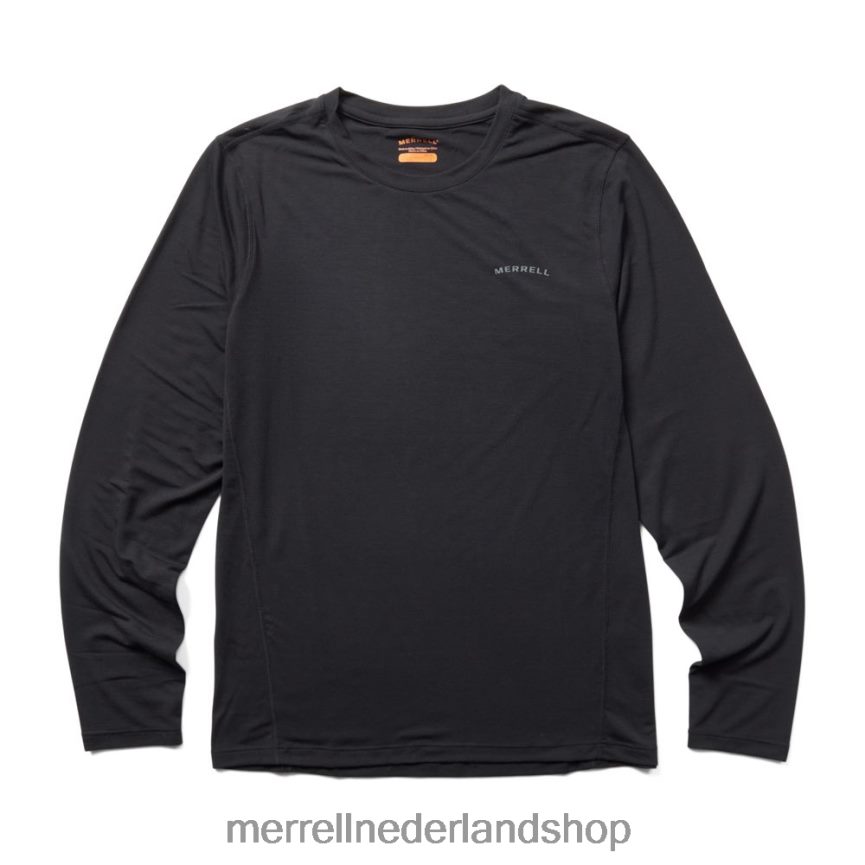 Merrell Heren 4FFP6T336 dagelijks T-shirt met lange mouwen en tencel (jmf26597-010) kleren zwart