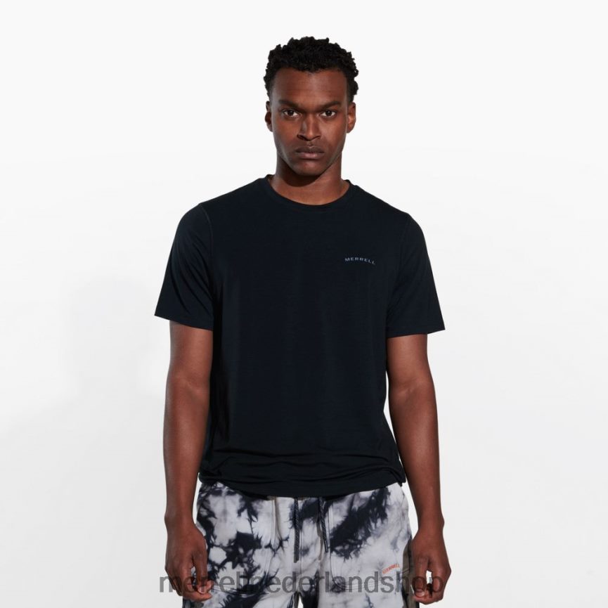 Merrell Heren 4FFP6T147 T-shirt voor dagelijks gebruik met tencel (jms26443-010) kleren zwart