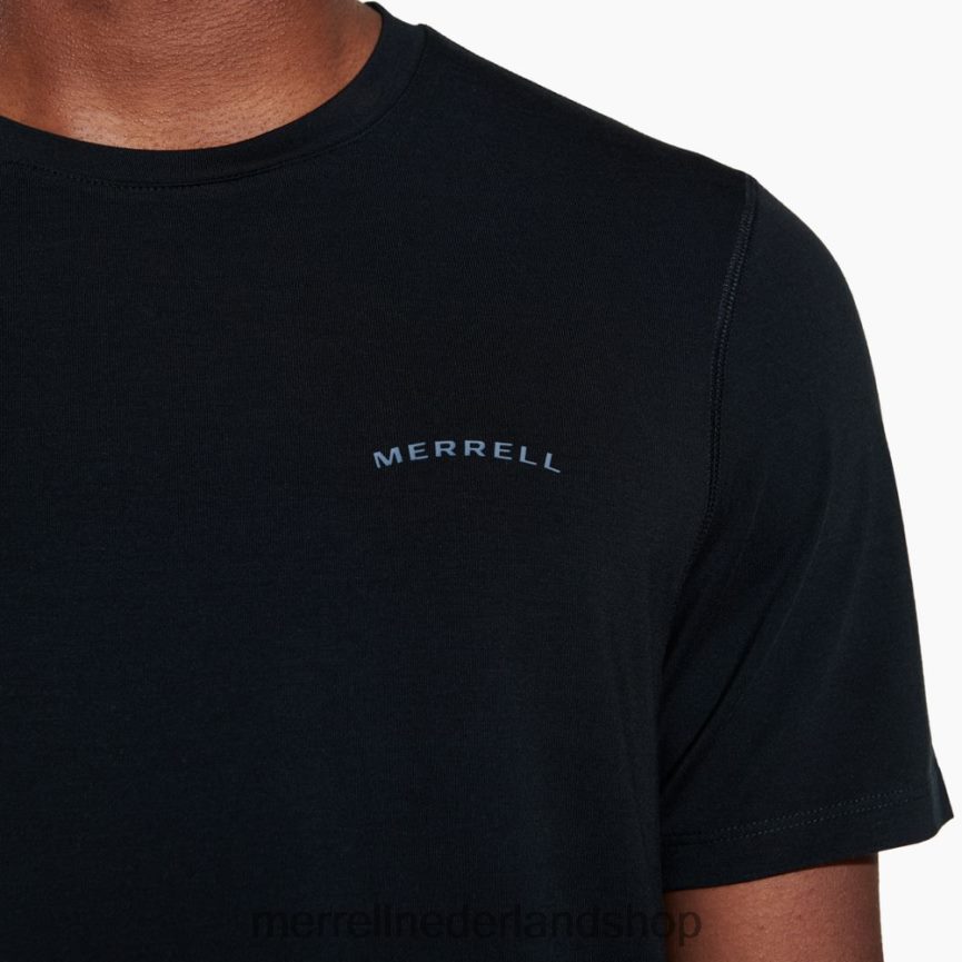 Merrell Heren 4FFP6T147 T-shirt voor dagelijks gebruik met tencel (jms26443-010) kleren zwart