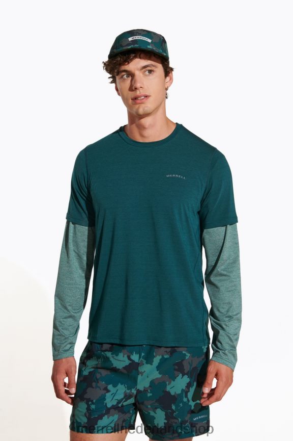 Merrell Heren 4FFP6T149 T-shirt voor dagelijks gebruik met tencel (jms26443-325) kleren zee mos