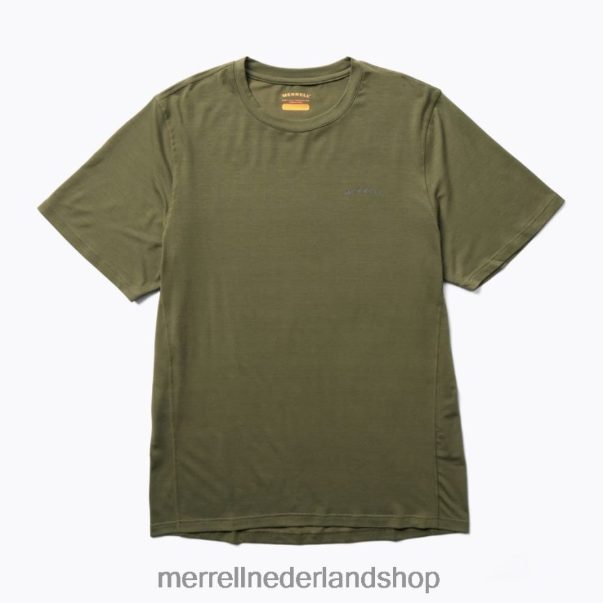 Merrell Heren 4FFP6T150 T-shirt voor dagelijks gebruik met tencel (jms26443-326) kleren stoffige olijf
