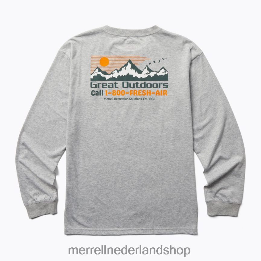 Merrell Heren 4FFP6T561 geweldig outdoor-T-shirt met lange mouwen (jmf26624-050) kleren grijze heide