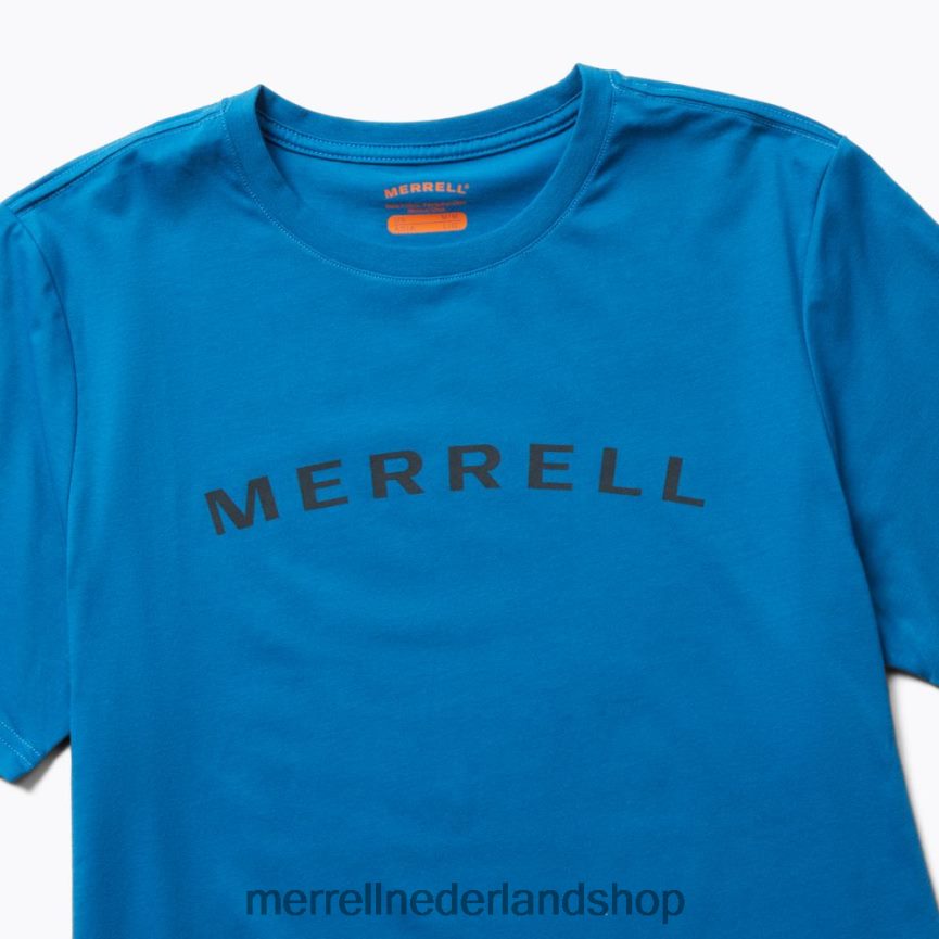 Merrell Heren 4FFP6T583 wordmark T-shirt met korte mouwen (jms26332-352) kleren blauw