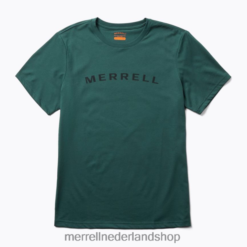 Merrell Heren 4FFP6T585 wordmark T-shirt met korte mouwen (jms26332-325) kleren zee mos