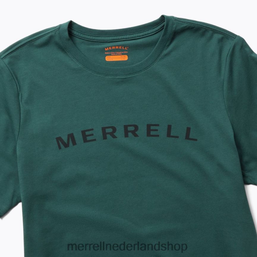 Merrell Heren 4FFP6T585 wordmark T-shirt met korte mouwen (jms26332-325) kleren zee mos