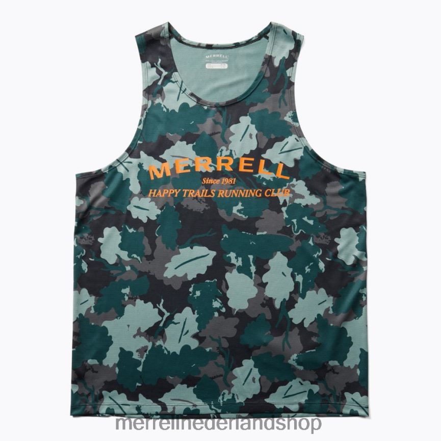 Merrell Heren 4FFP6T779 trailrunning singlet (jmf26614-330) kleren zee mos blad afdrukken