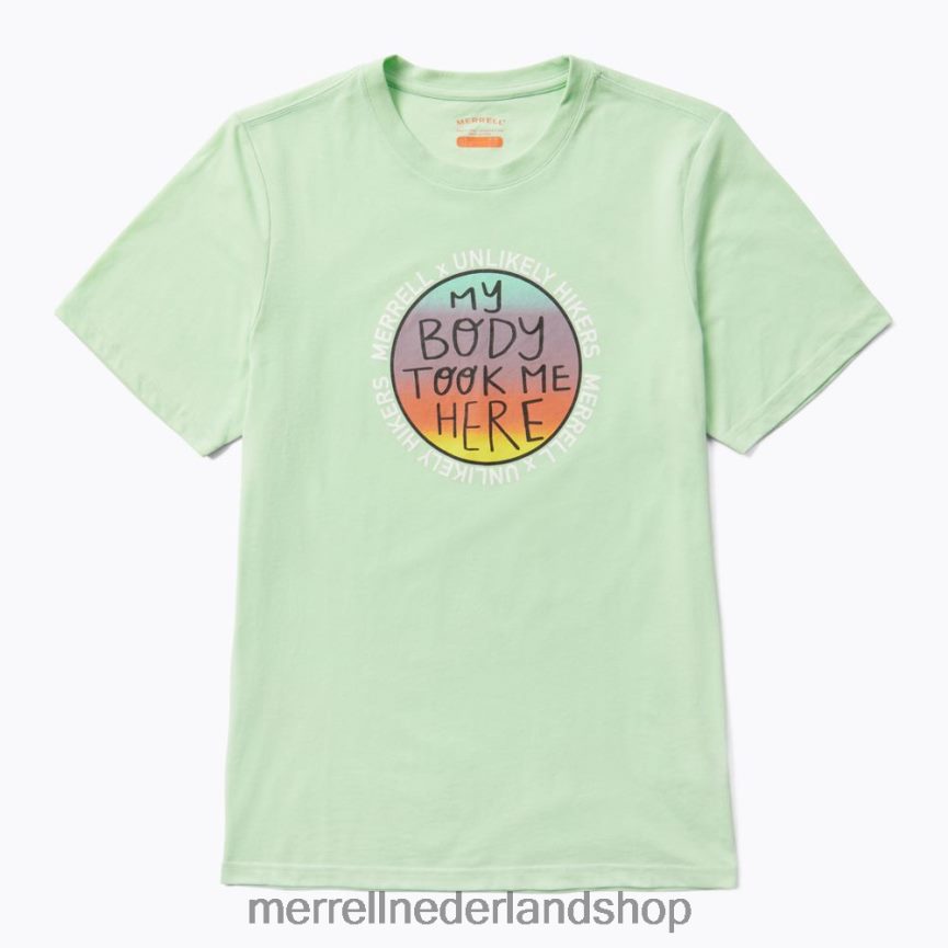 Unlikely Hikers X Merrell Heren 4FFP6T450 T-shirt met korte mouwen (jms26681-330) kleren mist groen
