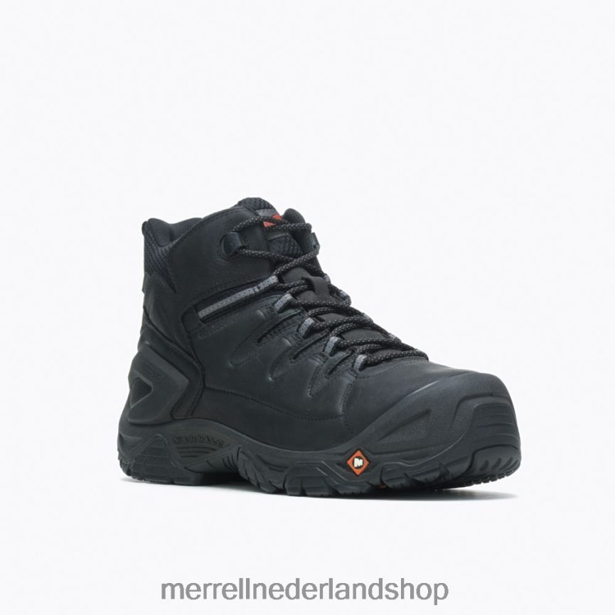 Merrell Heren 4FFP6T708 Strongfield leren 6\'\' waterdichte comp teen werklaars brede wijdte (j099387w) schoenen zwart