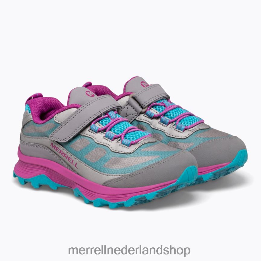 Merrell kinderen 4FFP6T1362 moab speed low a/c waterdicht (mk165211) schoenen grijs/zilver/turkoois