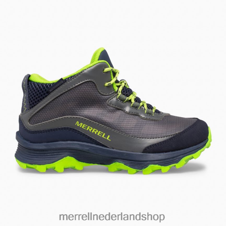 Merrell kinderen 4FFP6T1383 moab speed mid waterdicht (mk265212) schoenen marine/grijs/limoen