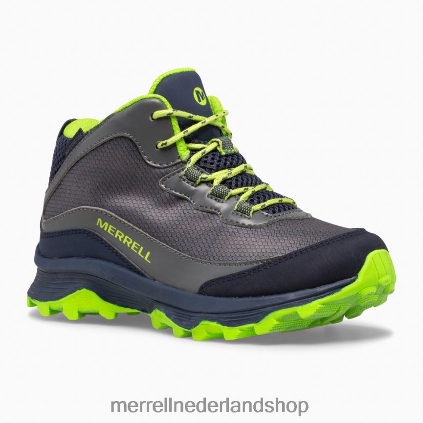Merrell kinderen 4FFP6T1383 moab speed mid waterdicht (mk265212) schoenen marine/grijs/limoen