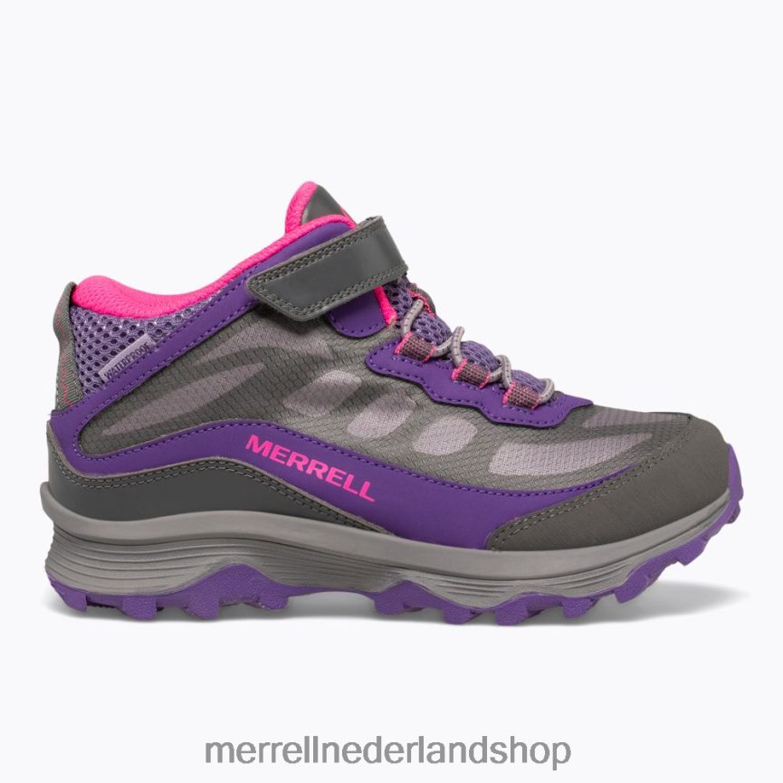 Merrell kinderen 4FFP6T1387 moab speed mid a/c waterdicht (mk165209) schoenen grijs/roze/paars