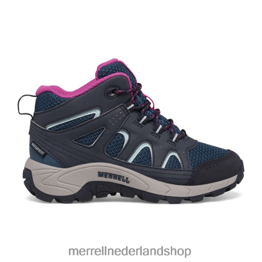 Merrell kinderen 4FFP6T1443 Oakcreek waterdichte halfhoge veterlaars (mk166227) schoenen marineblauw/turkoois/fuchsia