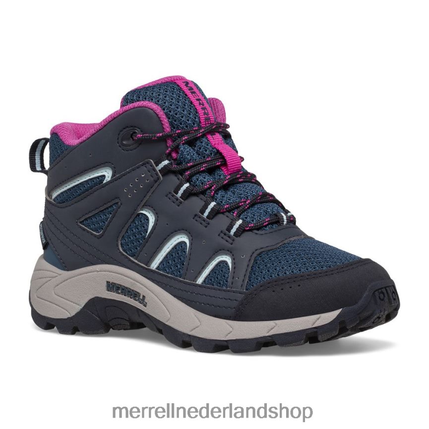 Merrell kinderen 4FFP6T1443 Oakcreek waterdichte halfhoge veterlaars (mk166227) schoenen marineblauw/turkoois/fuchsia