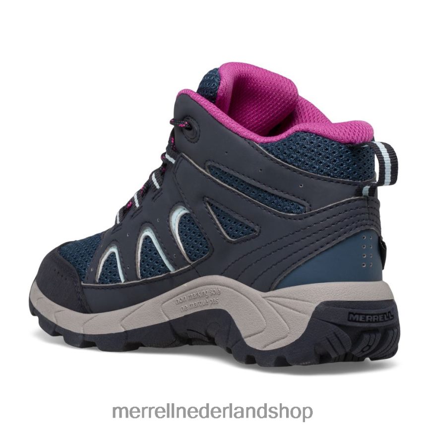 Merrell kinderen 4FFP6T1443 Oakcreek waterdichte halfhoge veterlaars (mk166227) schoenen marineblauw/turkoois/fuchsia