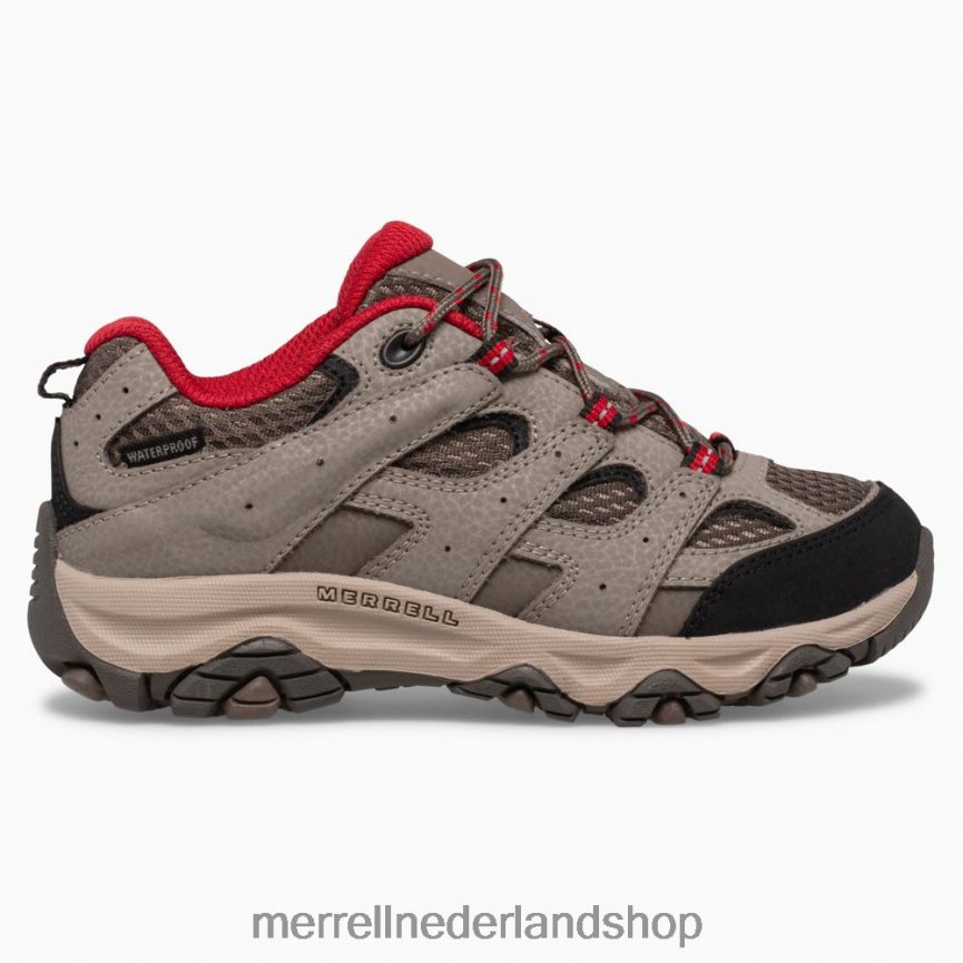 Merrell kinderen 4FFP6T1478 moab 3 lage veter waterdichte sneaker (mk265705) schoenen rotsblok rood
