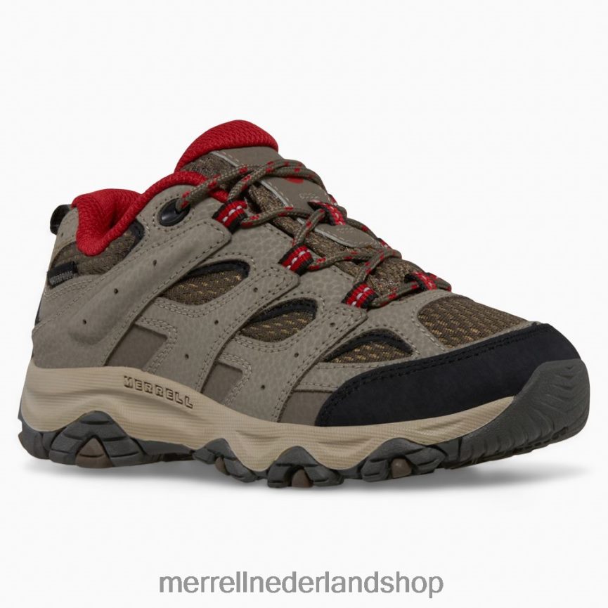 Merrell kinderen 4FFP6T1478 moab 3 lage veter waterdichte sneaker (mk265705) schoenen rotsblok rood