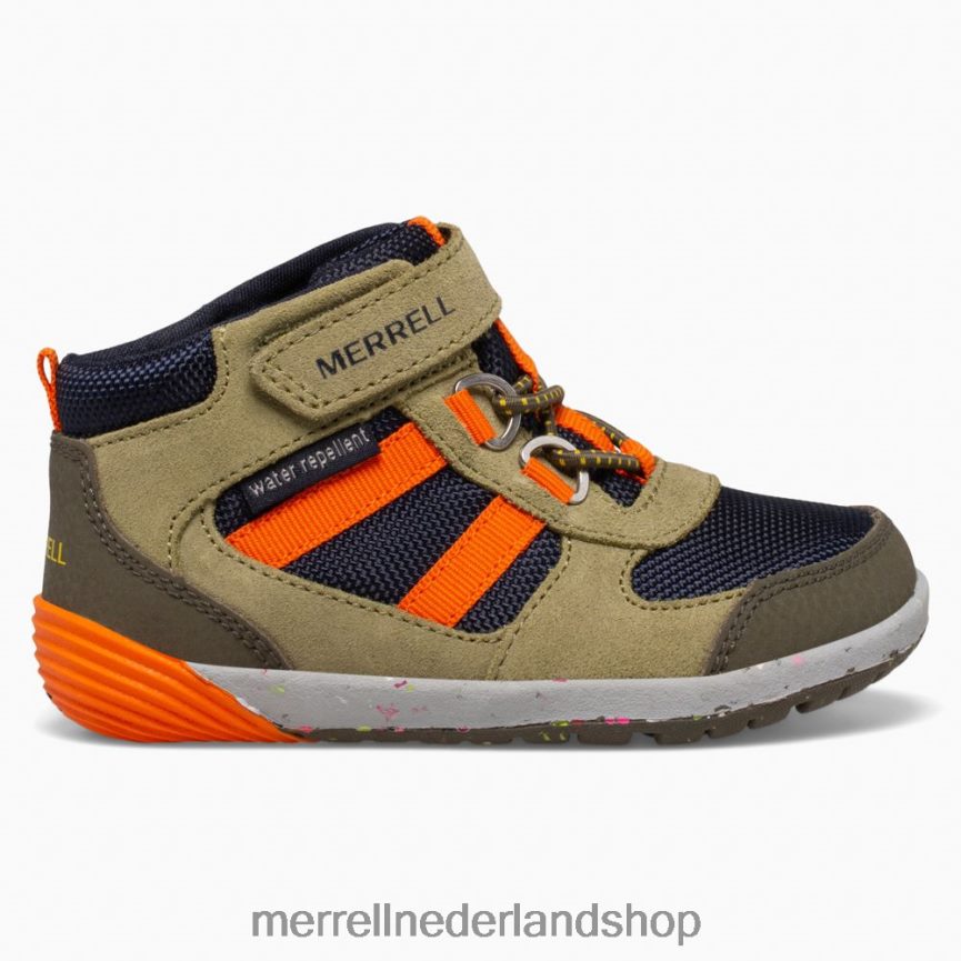 Merrell kinderen 4FFP6T1457 kale trappen nok jr wandelaar (ml266269) schoenen olijf/marine/oranje