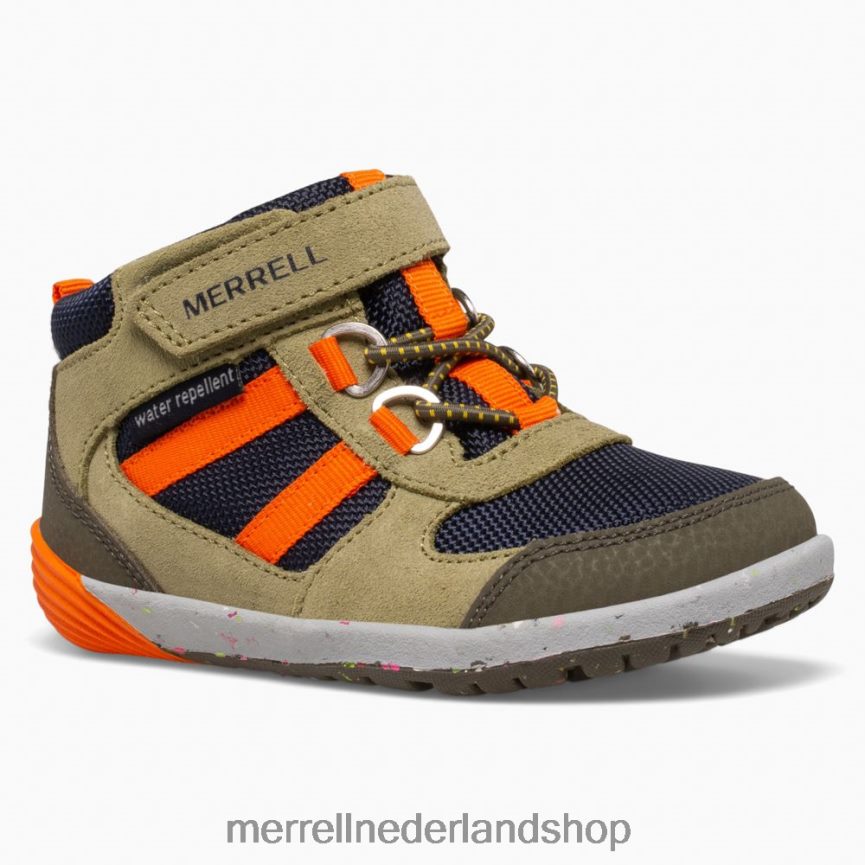Merrell kinderen 4FFP6T1457 kale trappen nok jr wandelaar (ml266269) schoenen olijf/marine/oranje