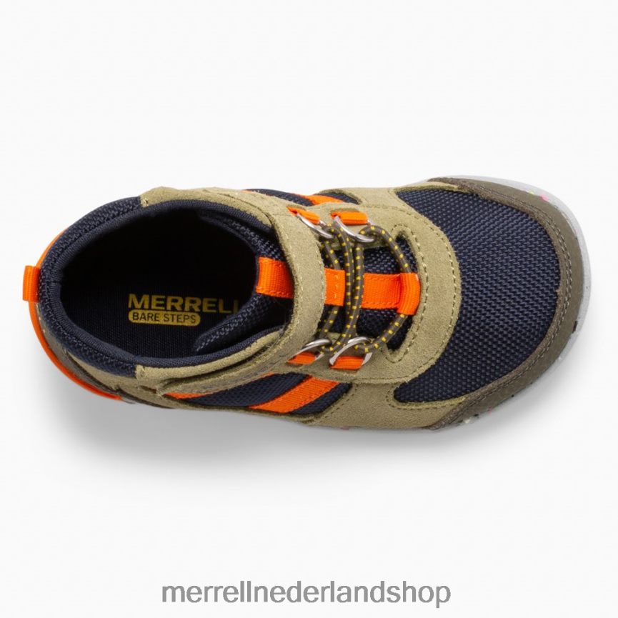 Merrell kinderen 4FFP6T1457 kale trappen nok jr wandelaar (ml266269) schoenen olijf/marine/oranje