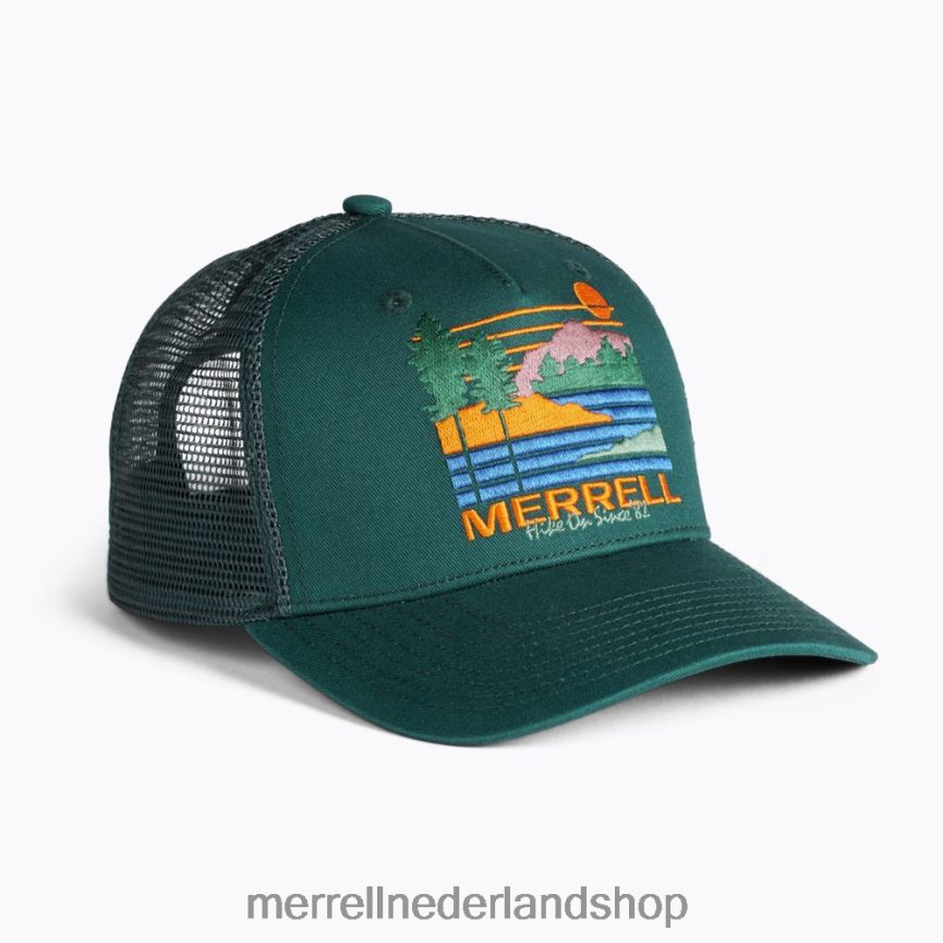 Merrell uniseks 4FFP6T378 truckerpet aan het meer (jaf26653-325) accessoires zee mos
