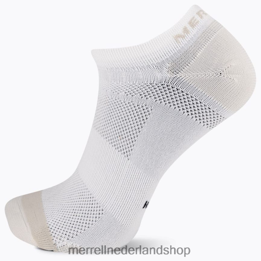 Merrell uniseks 4FFP6T220 trail runner lichtgewicht no-show sok (jss27017-100) accessoires wit