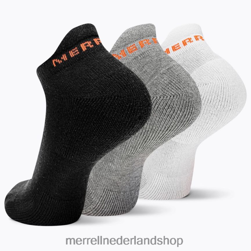 Merrell uniseks 4FFP6T274 katoenen tab laag uitgesneden sokken 3 pack (jsf26528-001) accessoires zwart assortiment
