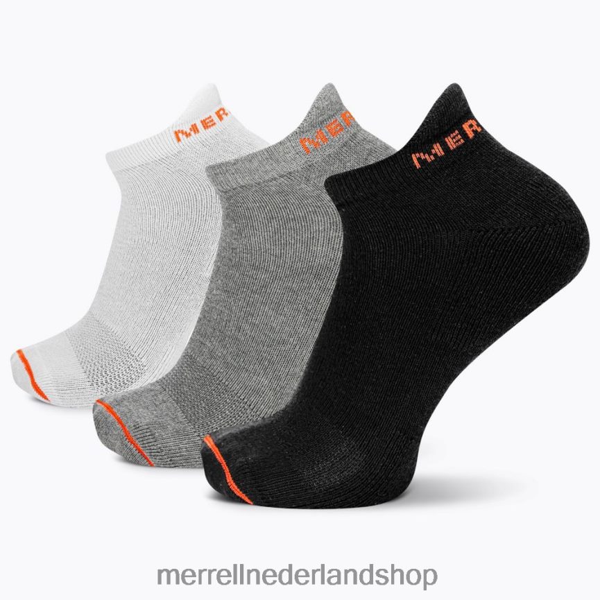 Merrell uniseks 4FFP6T274 katoenen tab laag uitgesneden sokken 3 pack (jsf26528-001) accessoires zwart assortiment