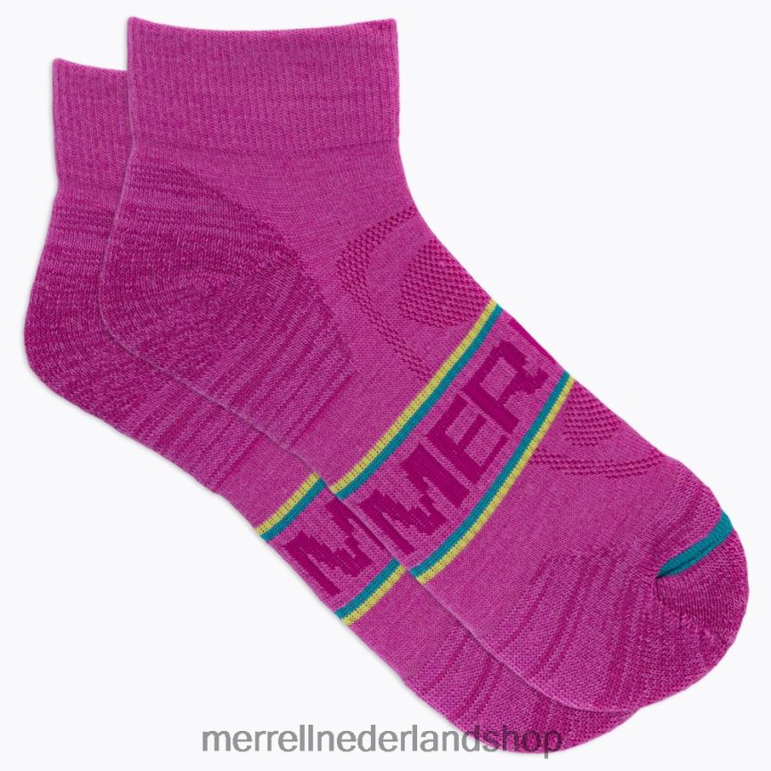 Merrell uniseks 4FFP6T299 gezoneerde kwart wandelsok (jss27012-652) accessoires roze multi