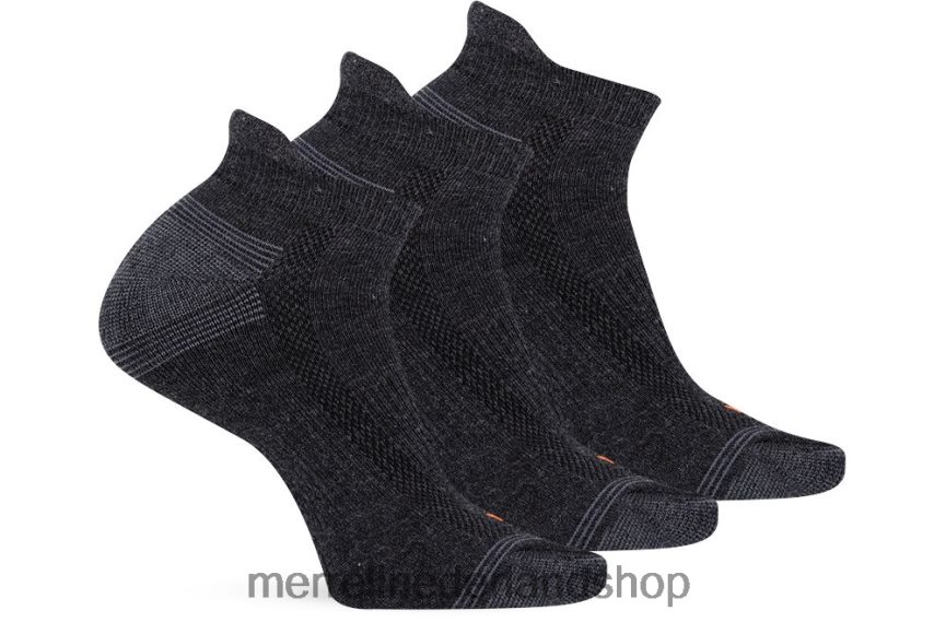 Merrell uniseks 4FFP6T359 gerecyclede laag uitgesneden sokken 3 stuks (jsf24606-012) accessoires zwart