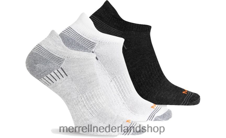 Merrell uniseks 4FFP6T360 gerecyclede laag uitgesneden sokken 3 stuks (jsf25059-041) accessoires grijs gemêleerd assorti