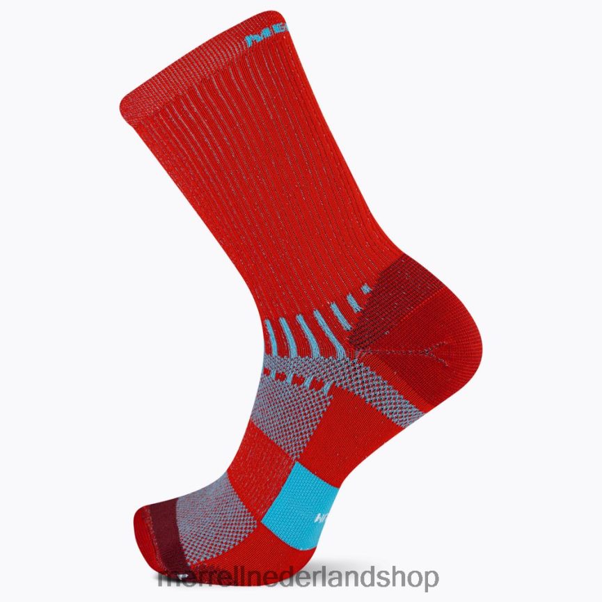 Merrell uniseks 4FFP6T470 trail runner lichte sok met ronde hals (jss27021-600) accessoires rood