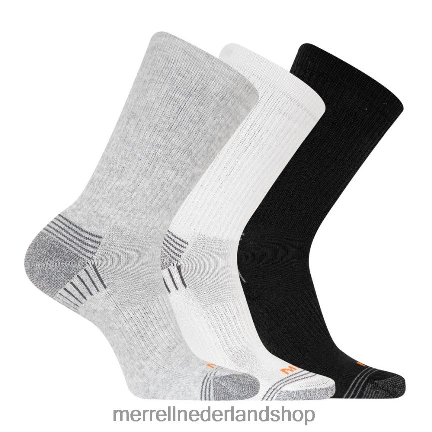 Merrell uniseks 4FFP6T772 wandelaar crew sok 3 pack (jsf24699-020) accessoires grijs gemêleerd assorti