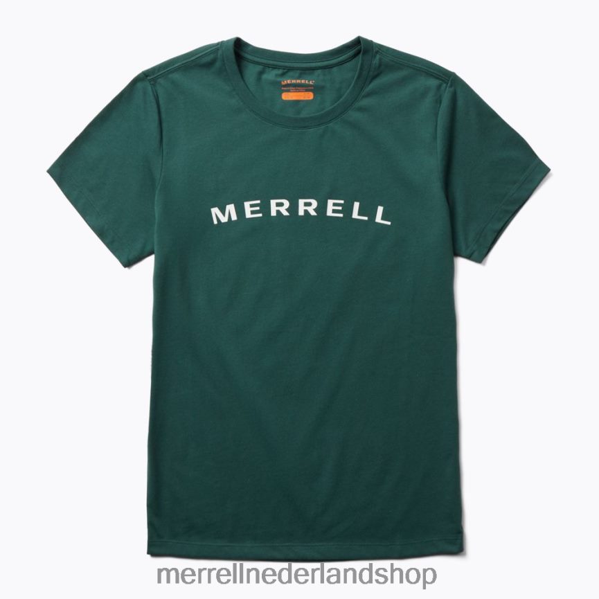 Merrell vrouwen 4FFP6T1299 wordmark T-shirt met korte mouwen (jws26368-325) kleren zee mos
