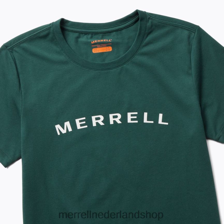 Merrell vrouwen 4FFP6T1299 wordmark T-shirt met korte mouwen (jws26368-325) kleren zee mos
