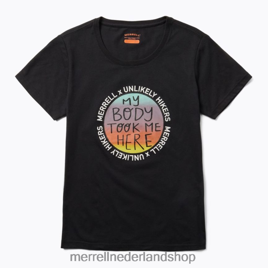 Unlikely Hikers X Merrell vrouwen 4FFP6T1267 T-shirt met korte mouwen (jws26683-010) kleren zwart